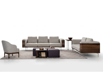 Ensemble de salon de luxe au design moderne comprenant 2 canapés avec fauteuil assorti.