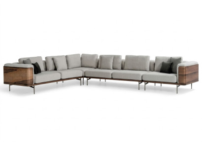 Salon Canapé d'angle en forme de L Bois Moderne avec un design de luxe Ensemble d'angle