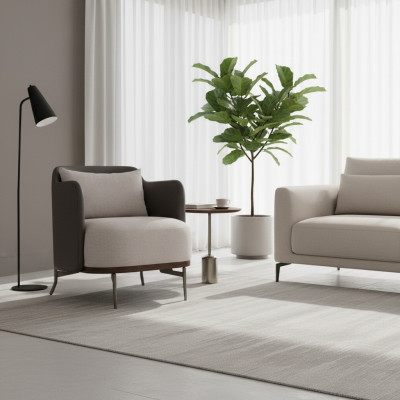 Fauteuil Rembourrage 2 places Design Moderne Salon de Luxe Meubles de Salon Canapés.