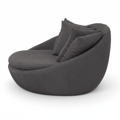 Fauteuil rembourré 2 places Design moderne Gris Lounge Luxe Salon Club
