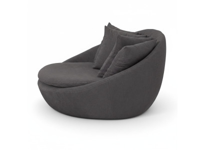 Fauteuil rembourré 2 places Design moderne Gris Lounge Luxe Salon Club
