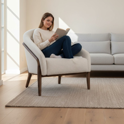 Fauteuil Rembourrage 2 places Design moderne Salon gris de luxe Salle de séjour