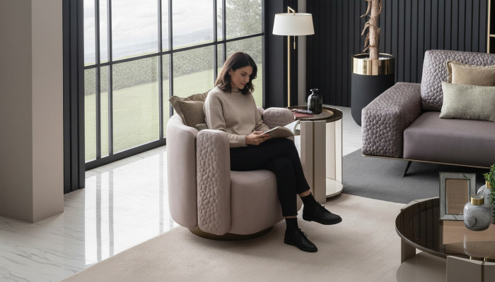 Fauteuil élégant Salon Rose Moderne Bois Canapé Lounge Club Meubles