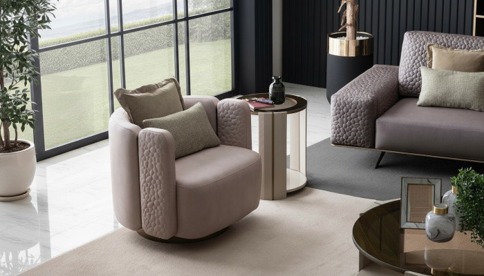 Fauteuil élégant Salon Rose Moderne Bois Canapé Lounge Club Meubles