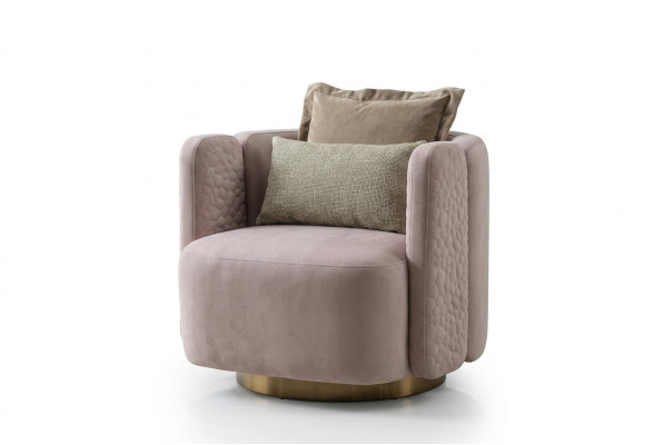 Fauteuil élégant Salon Rose Moderne Bois Canapé Lounge Club Meubles
