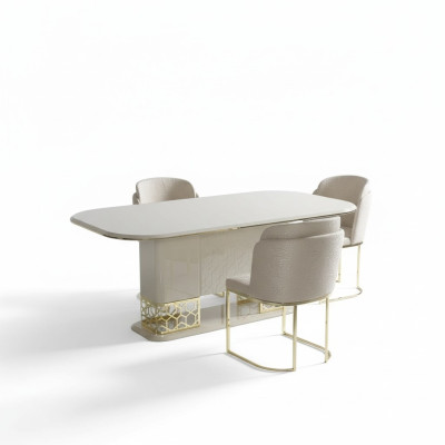 Ensemble de salle à manger de luxe, table à manger avec 4 fauteuils, ensemble de salle à manger, groupe de chaises de salle à manger