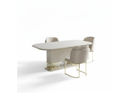 Ensemble de salle à manger de luxe, table à manger avec 4 fauteuils, ensemble de salle à manger, groupe de chaises de salle à manger