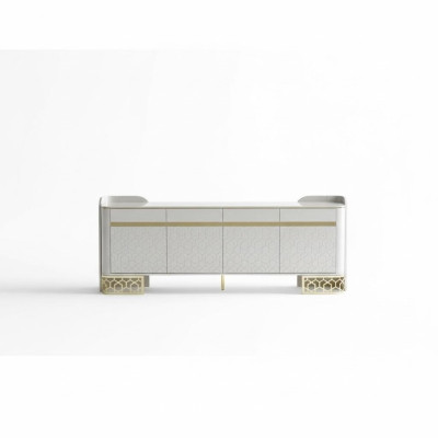 Buffet de luxe Design moderne Salon Mobilier de haute qualité Commode Miroir 2 pièces