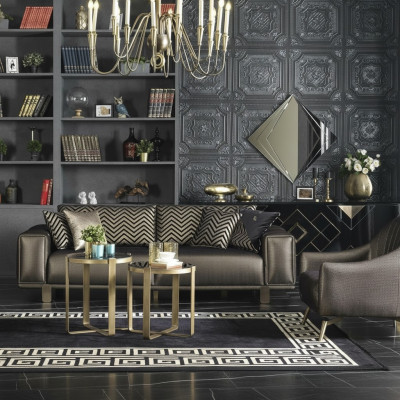 Canapé 3 places avec fauteuil Design de luxe Ensemble de canapé 3+1 places Meubles