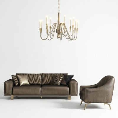 Canapé 3 places avec fauteuil Design de luxe Ensemble de canapé 3+1 places Meubles