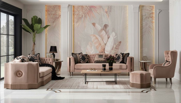 Ensemble de canapés de luxe 4+3+1 Ensemble Fauteuil Design Moderne Meubles Chesterfield