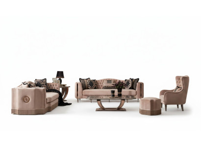 Ensemble de canapés de luxe 4+3+1 Ensemble Fauteuil Design Moderne Meubles Chesterfield