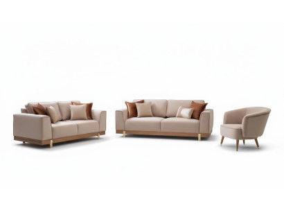 Ensemble de canapé de luxe 3+2+1 Siège Fauteuil Canapé Mobilier Design Rembourré 3 pièces.