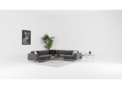 Suite d'angle Chesterfield Canapé d'angle Canapé Sofa Canapé d'angle Meubles