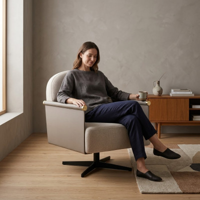 Fauteuil élégant, luxueux fauteuil pivotant de club lounge, design de chaise pour salon