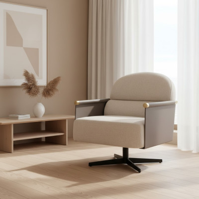 Fauteuil élégant, luxueux fauteuil pivotant de club lounge, design de chaise pour salon