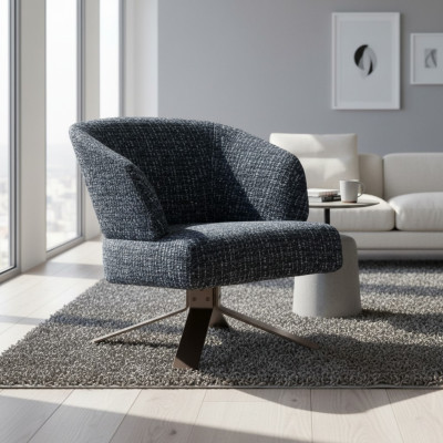 Fauteuil de luxe, fauteuil lounge ergonomique rembourré au design moderne