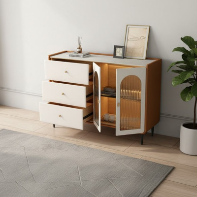 Moderne Holzkommode Weiß Sideboard Lowboards Wohnzimmerschrank neu