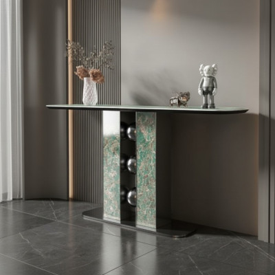 Console de luxe moderne - Designer en bois gris - Meuble neuf pour salon