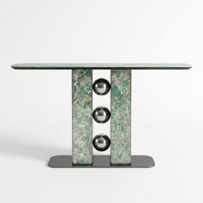 Console de luxe moderne - Designer en bois gris - Meuble neuf pour salon