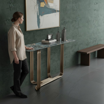 Table console en bois Table console de luxe Tables console design en acier inoxydable