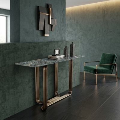 Table console en bois Table console de luxe Tables console design en acier inoxydable