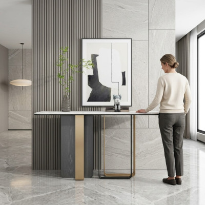 Table Console en Bois de Designer. Table Console Moderne pour Salon.
