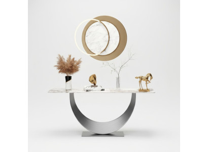Consoles de designer de luxe Table console moderne en acier inoxydable Design Argent