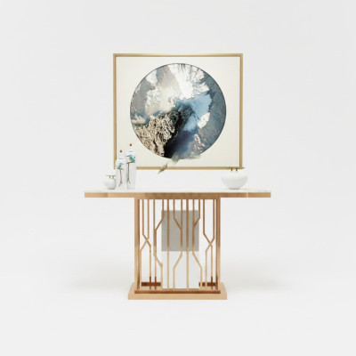 Table console de luxe design en acier inoxydable Or moderne nouveau