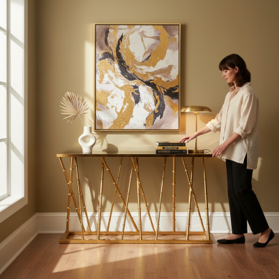 Table console en acier inoxydable design Table Console tables Table de luxe nouvelle