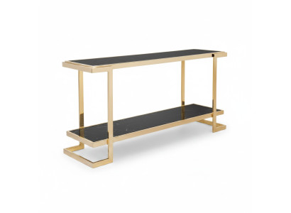 Table console de salon moderne en acier inoxydable de luxe doré