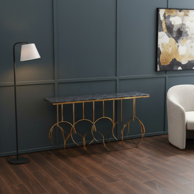 Table basse de luxe en acier inoxydable design or nouveau