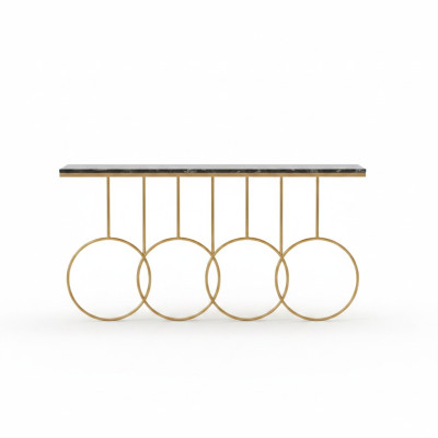 Table basse de luxe en acier inoxydable design or nouveau