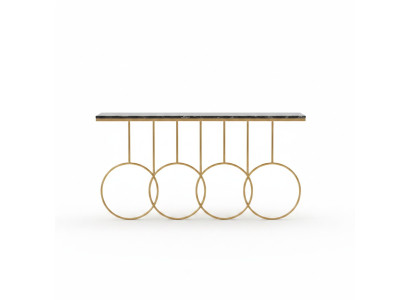 Table basse de luxe en acier inoxydable design or nouveau