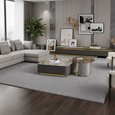 Mobilier de salon de luxe gris, table basse de design nouvelle pour tables basses, table de café