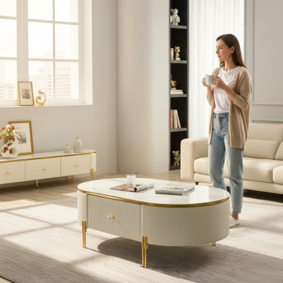 Table basse moderne de luxe Design de table basse Table de salon côté