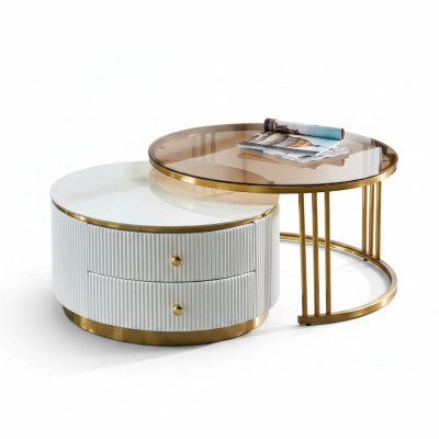 Table basse Salon Mobilier de luxe en bois Tables à café Tables à café 80x40.5 Table