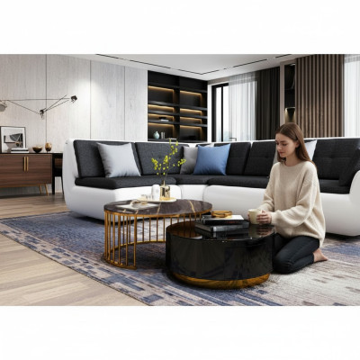 Table basse moderne Ameublement Salon Mobilier Tables Noires
