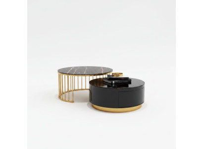 Table basse moderne Ameublement Salon Mobilier Tables Noires