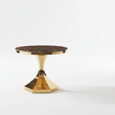 Table à manger Mobilier Luxe Bois Moderne Acier inoxydable Salon Design nouveau Or