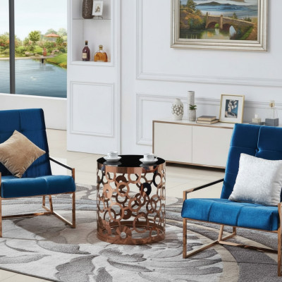 Table basse Table basse Table d'appoint Table design en acier inoxydable Or nouveau