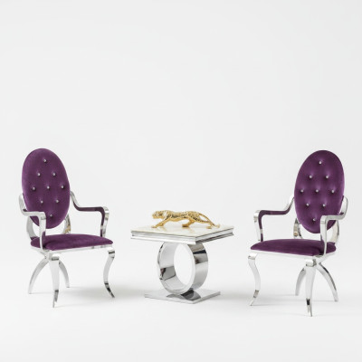 Table basse Design Style Argent Table Salon Mobilier Moderne en Acier Inoxydable