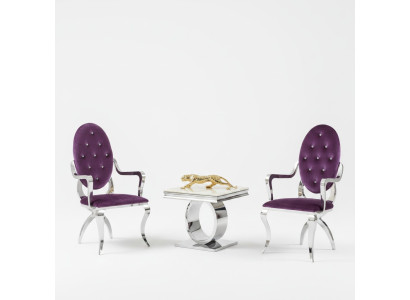 Table basse Design Style Argent Table Salon Mobilier Moderne en Acier Inoxydable