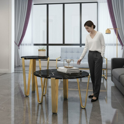 Conception du salon Table basse Mobilier Table de luxe Table d'appoint Moderne