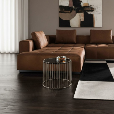 Table d'appoint Design Table basse Design Salon Moderne en acier inoxydable.