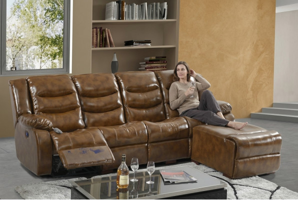 Meuble de luxe Canapé 4 places Pouf Canapé Design Tapisserie Relax Salon paysage