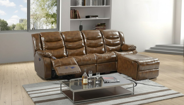Meuble de luxe Canapé 4 places Pouf Canapé Design Tapisserie Relax Salon paysage