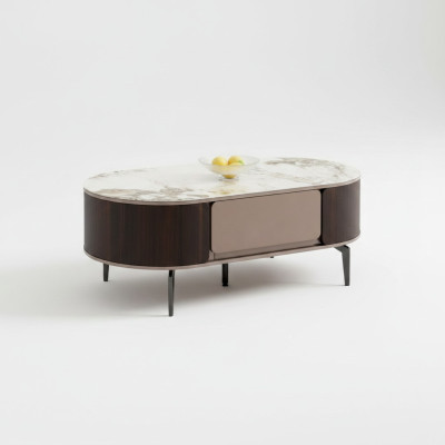 Table basse Designer Brauner Salon Mobilier en bois Table d'appoint nouveau