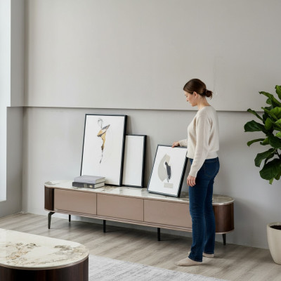 Buffet TV Armoire Bas en bois Moderne Support de salon Nouveau meuble télévision