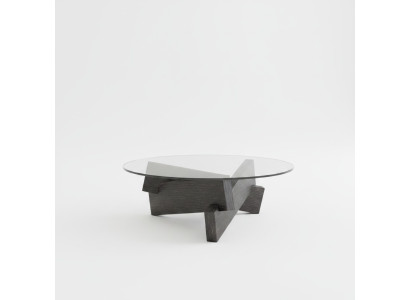Table basse Design Meuble de luxe noir moderne pour la salle de séjour en bois et en verre.
